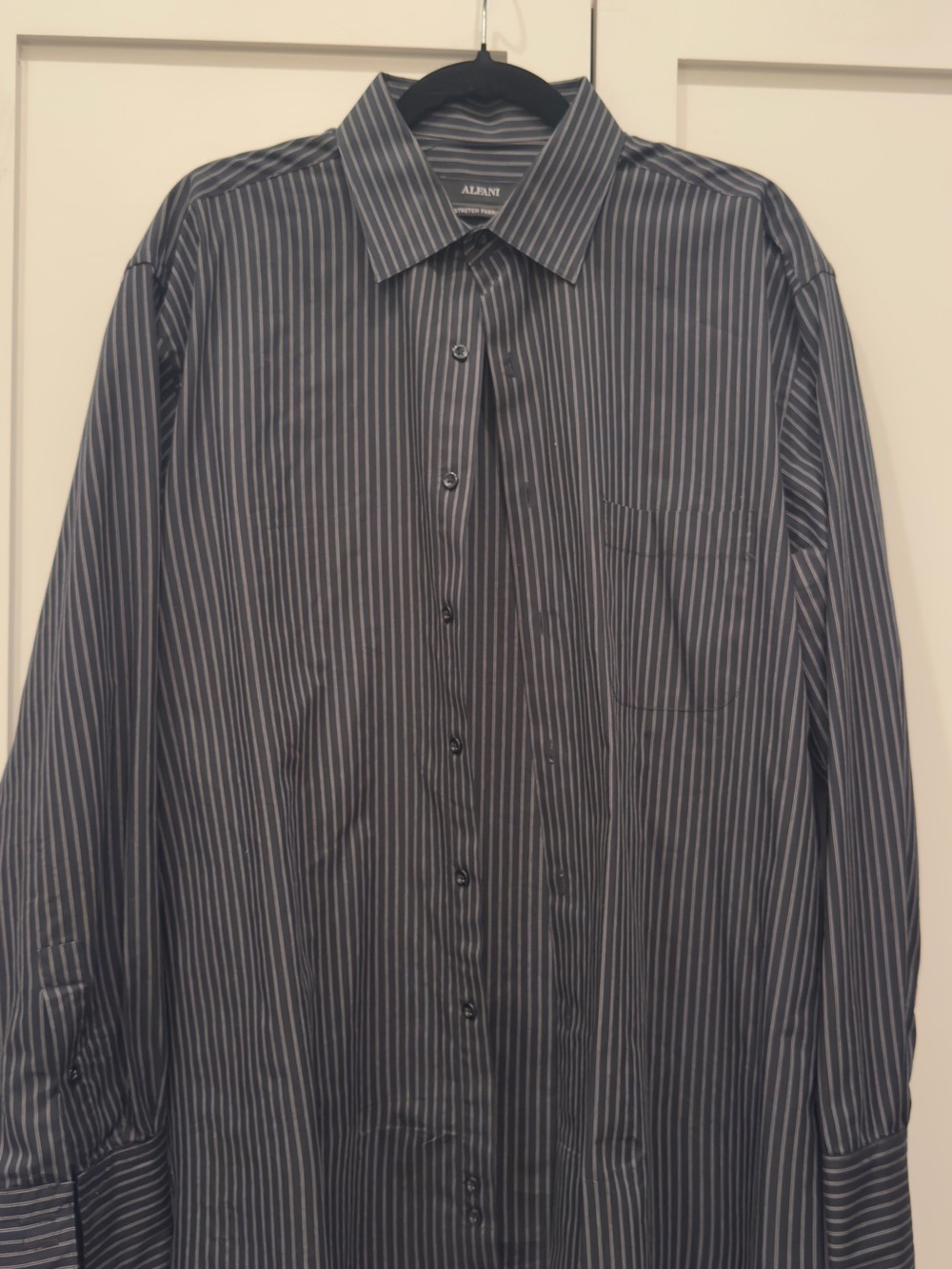 Alfani Men’s Black and Gray Pinstripe Dress Shirt